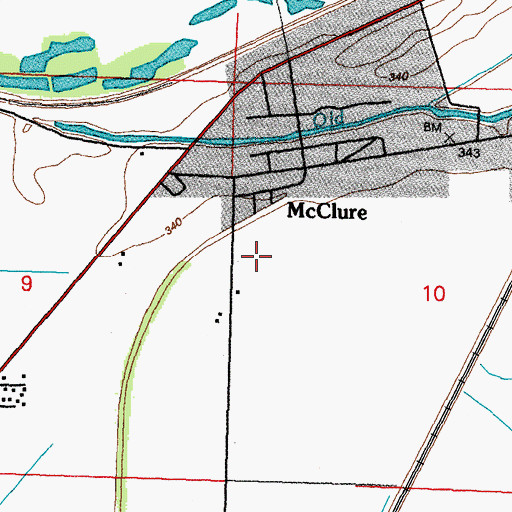Topographic Map of Village of McClure, IL