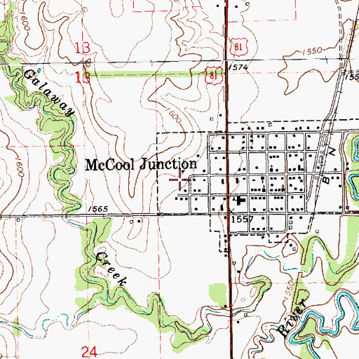 Topographic Map of Village of McCool Junction, NE
