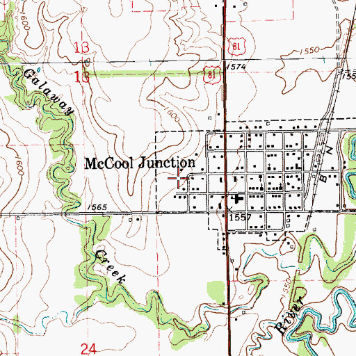 Topographic Map of Village of McCool Junction, NE