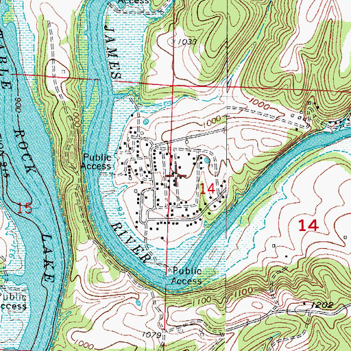 Topographic Map of Village of McCord Bend, MO