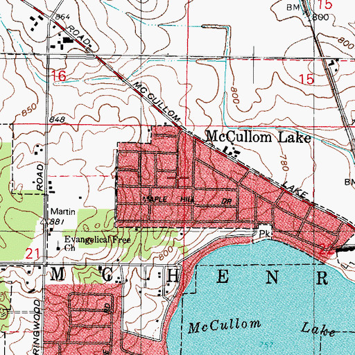 Topographic Map of Village of McCullom Lake, IL
