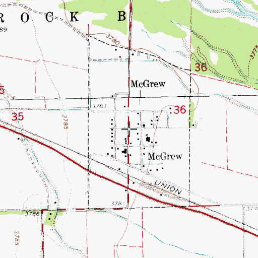 Topographic Map of Village of McGrew, NE