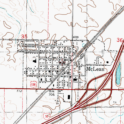 Topographic Map of Village of McLean, IL