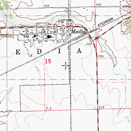 Topographic Map of Village of Media, IL
