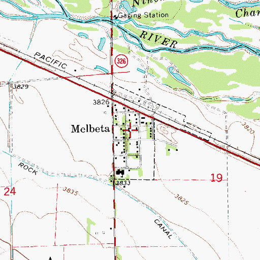 Topographic Map of Village of Melbeta, NE
