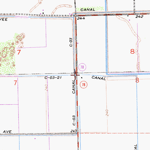 Topographic Map of C-03-21 Canal, CA