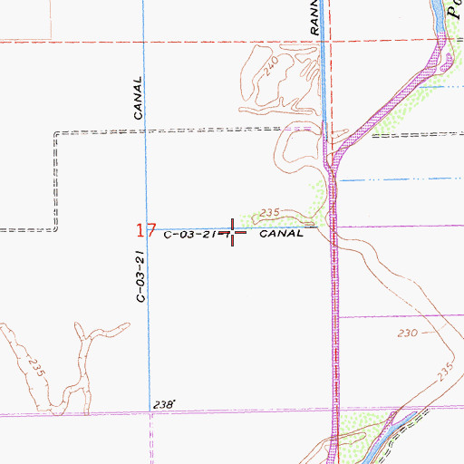 Topographic Map of C-03-21-1 Canal, CA