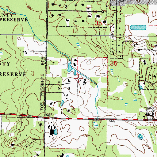 Topographic Map of Village of Mettawa, IL