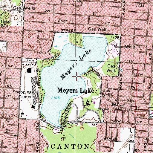 Topographic Map of Village of Meyers Lake, OH