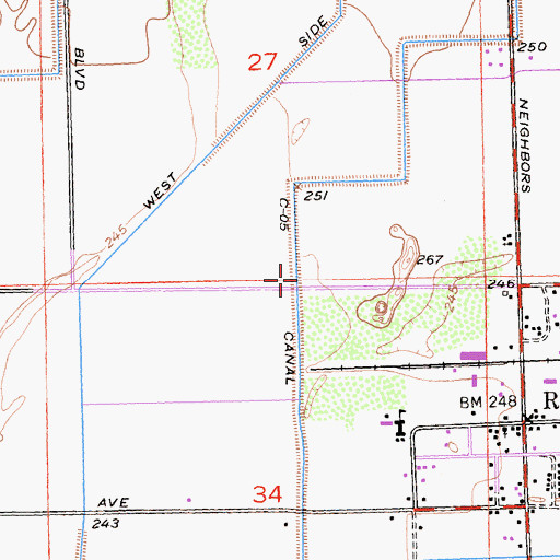 Topographic Map of C-05 Canal, CA