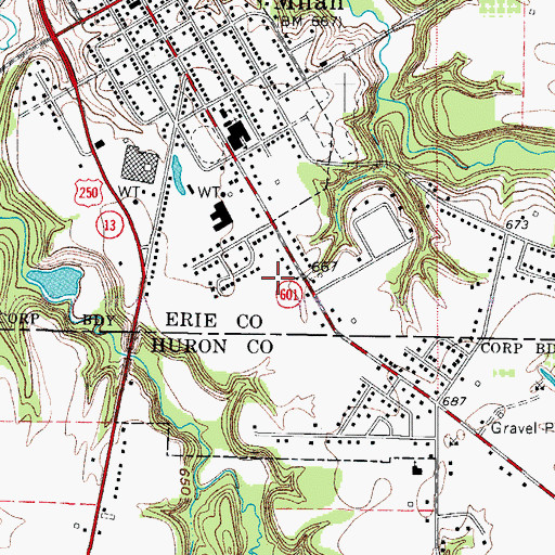 Topographic Map of Village of Milan, OH