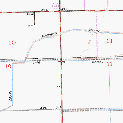 Topographic Map of C-16 Canal, CA