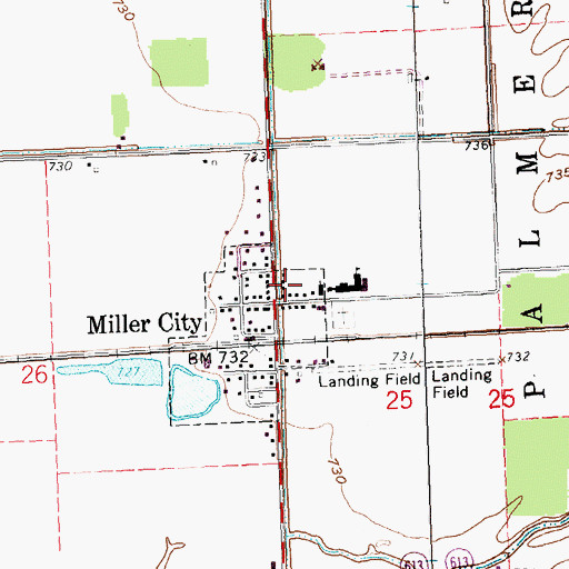 Topographic Map of Village of Miller City, OH