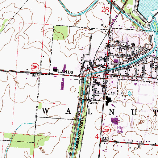 Topographic Map of Village of Millersport, OH