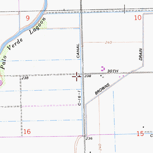 Topographic Map of C-16-1 Canal, CA