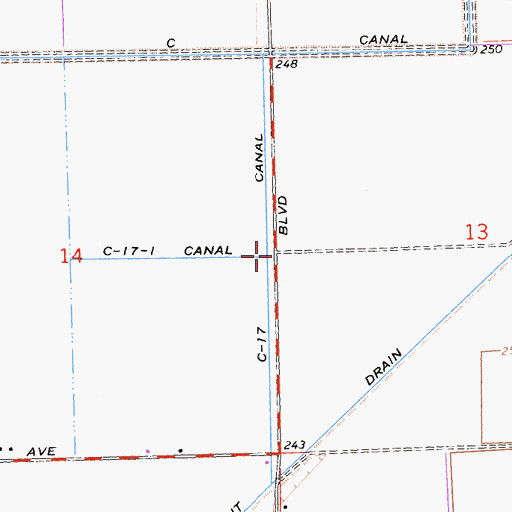 Topographic Map of C-17 Canal, CA