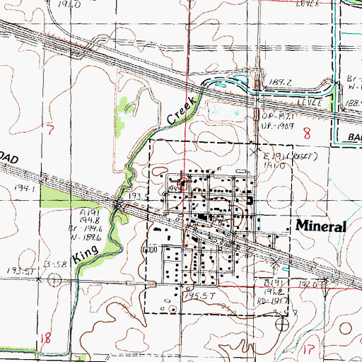 Topographic Map of Village of Mineral, IL
