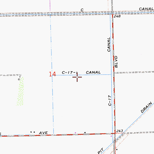 Topographic Map of C-17-1 Canal, CA