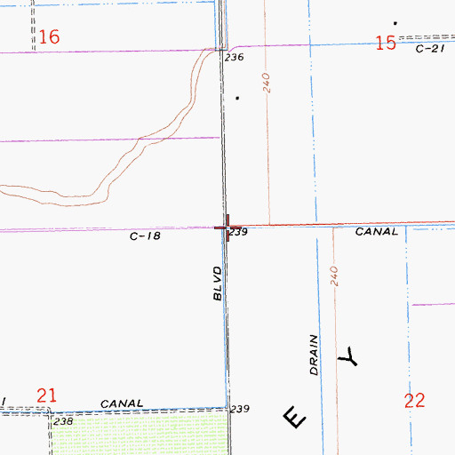Topographic Map of C-18 Canal, CA