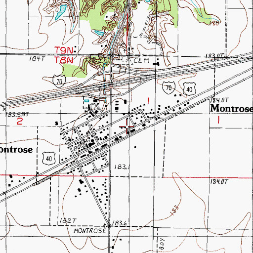 Topographic Map of Village of Montrose, IL