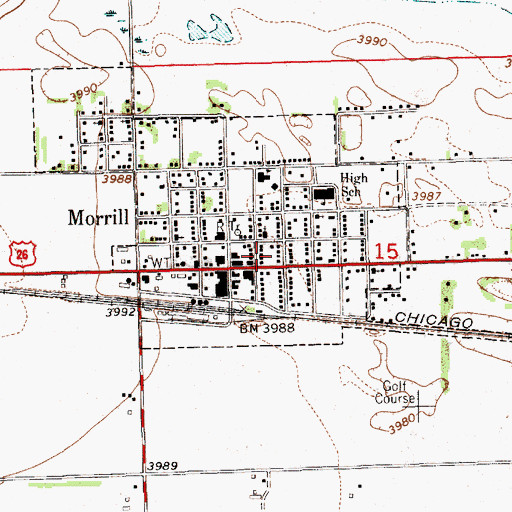 Topographic Map of Village of Morrill, NE