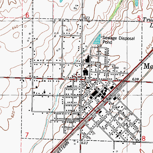 Topographic Map of Village of Morrisonville, IL