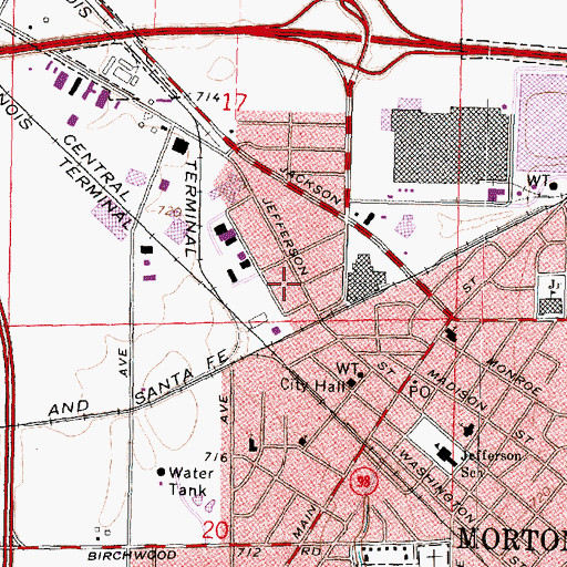 Topographic Map of Village of Morton, IL