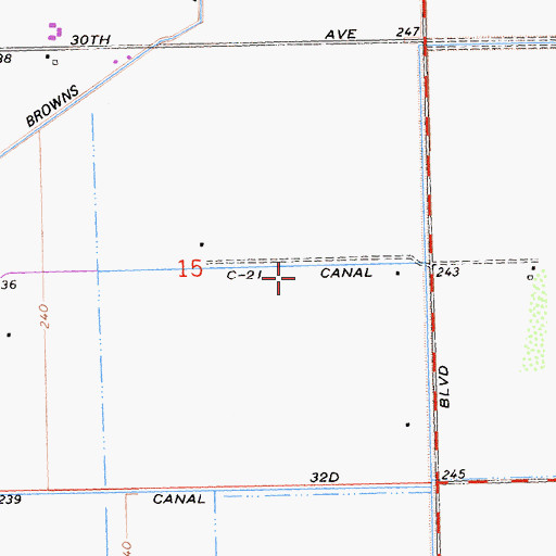 Topographic Map of C-21 Canal, CA