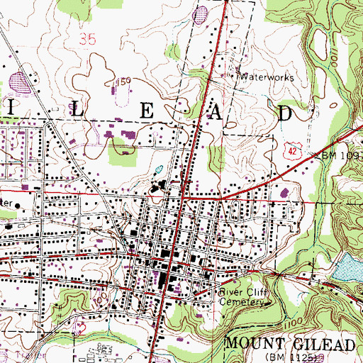 Topographic Map of Village of Mount Gilead, OH