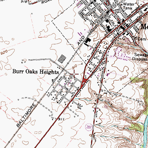 Topographic Map of Village of Mount Sterling, OH