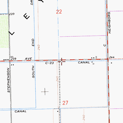 Topographic Map of C-23 Canal, CA