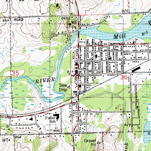 Topographic Map of Village of Nashville, MI