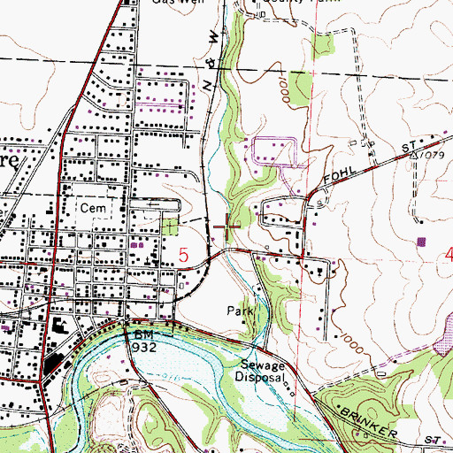 Topographic Map of Village of Navarre, OH