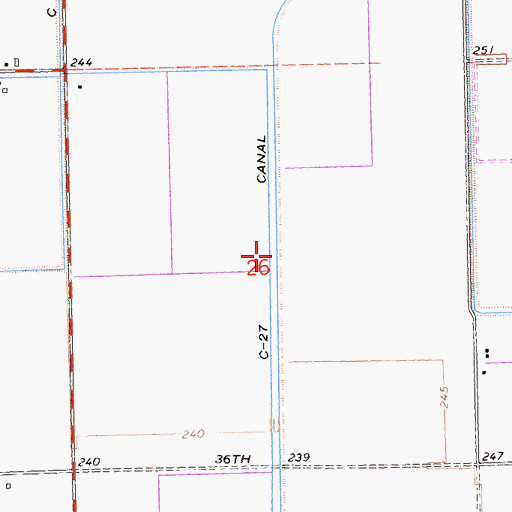 Topographic Map of C-27 Canal, CA