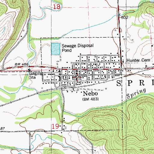 Topographic Map of Village of Nebo, IL