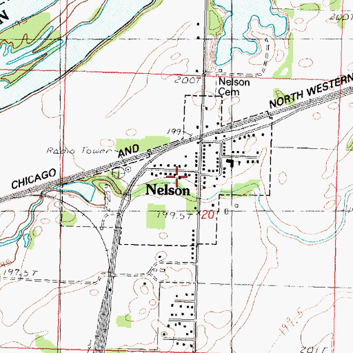 Topographic Map of Village of Nelson, IL