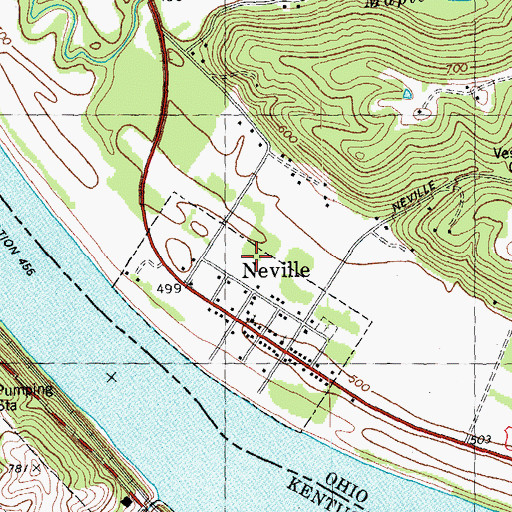 Topographic Map of Village of Neville, OH