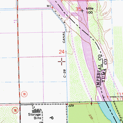 Topographic Map of C-28 Canal, CA