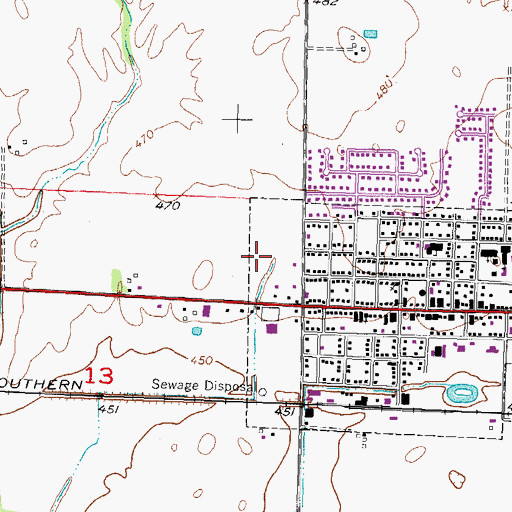 Topographic Map of Village of New Baden, IL