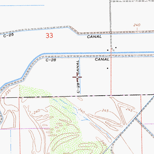 Topographic Map of C-28-1 Canal, CA