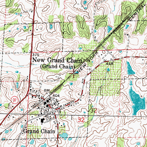 Topographic Map of Village of New Grand Chain, IL