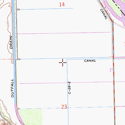 Topographic Map of C-28-2 Canal, CA