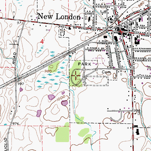 Topographic Map of Village of New London, OH