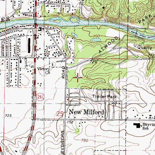 Topographic Map of Village of New Milford, IL