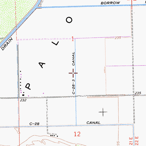 Topographic Map of C-28-3 Canal, CA