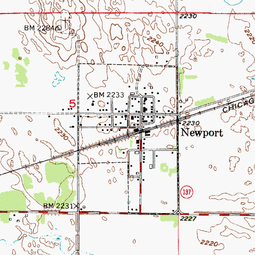 Topographic Map of Village of Newport, NE