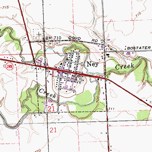 Topographic Map of Village of Ney, OH