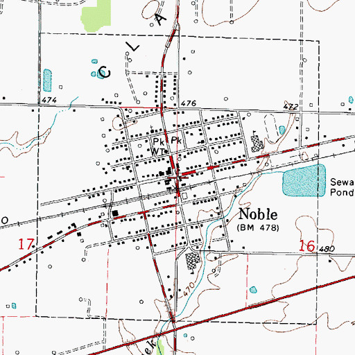 Topographic Map of Village of Noble, IL