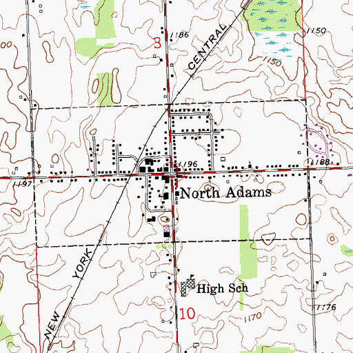 Topographic Map of Village of North Adams, MI