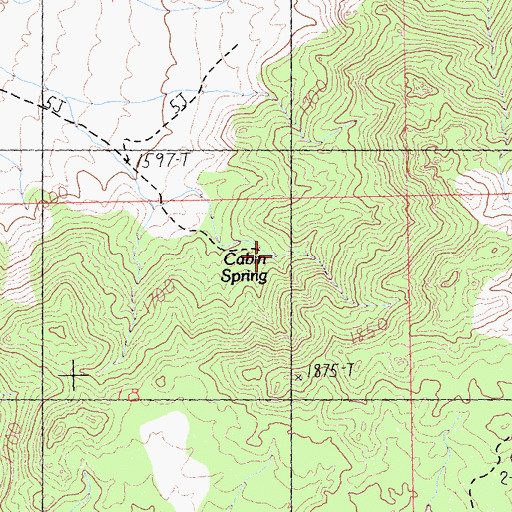 Topographic Map of Cabin Spring, CA